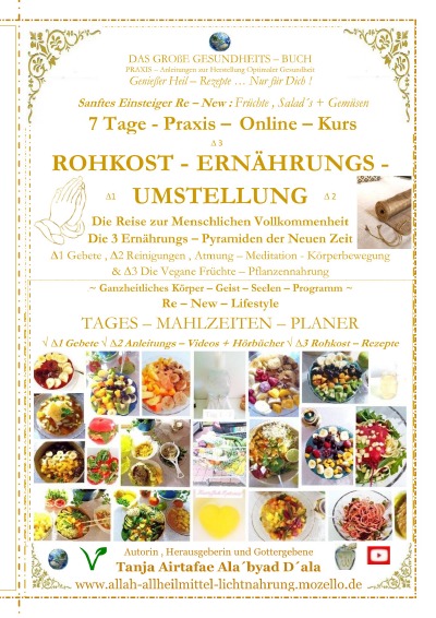 'Cover von 7 Tage – Praxis – Online – Kurs : ROHKOST – ERNÄHRUNGSUMSTELLUNG ( Kartoffeln optional ) ~ HIGH CARB – LOW FAT ~ mit Anleitungs-Video´s per Email'-Cover