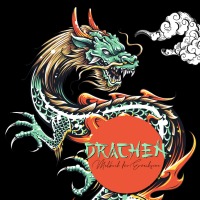 Drachen Malbuch für Erwachsene - Drachen Malbuch für Erwachsene | Japanische & Chinesische Drachen | Malbuch Fantasy/Mythen | Schwarze Rückseiten - Musterstück Grafik
