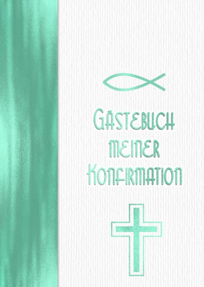 'Gästebuch meiner Konfirmation – Vintage Mint Grün Türkis für Jungs'-Cover