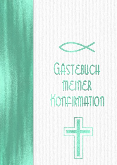 'Cover von Gästebuch meiner Konfirmation – Vintage Mint Grün Türkis für Jungs'-Cover