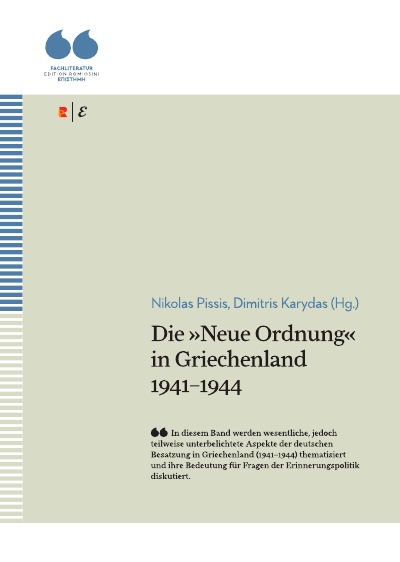 'Die »Neue Ordnung« in Griechenland 1941–1944'-Cover