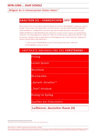 MYN JUNG … OLAF SCHOLZ – ANALYSEN (II) – KENNZEICHEN „SPD“ - „Mögest du in interessanten Zeiten leben.“ - C. M. Faust, (SP: D) Sozialkritische Professionals: Deutschland