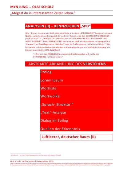 'MYN JUNG … OLAF SCHOLZ – ANALYSEN (II) – KENNZEICHEN „SPD“'-Cover