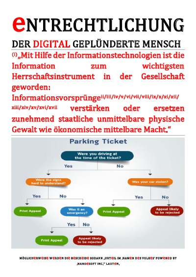 'eNTRECHTLICHUNG (DER DIGITAL GEPLÜNDERTE MENSCH) „ … IM ‚NAMeN DeS VOLKeS‘ POWeReD BY ‚NANOeSOFT INC.‘“'-Cover