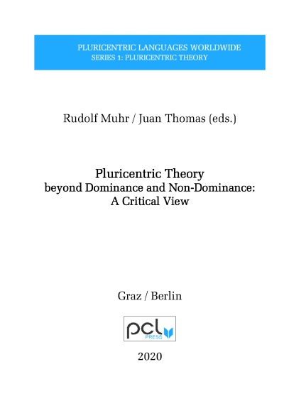 'Cover von Pluricentric Theory beyond Dominance and Non-Dominance: A Critical View'-Cover