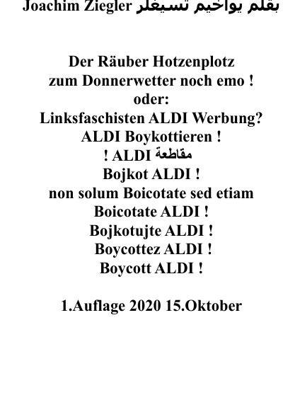 'Cover von Der Räuber Hotzenplotz zum Donnerwetter noch emo ! oder: Linksfaschisten ALDI Werbung? ALDI Boykottieren !'-Cover