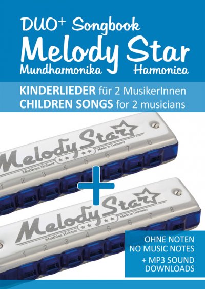 'Cover von Duo+ Songbook „Melody Star“ Mundharmonika / Harmonica – 51 Kinderlieder Duette / Children Songs Duets'-Cover