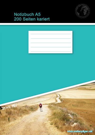 'Cover von Notizbuch A5 200 Seiten kariert (Hardcover Petrol)'-Cover