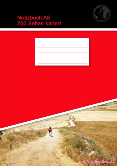'Notizbuch A5 200 Seiten kariert (Hardcover Rot)'-Cover