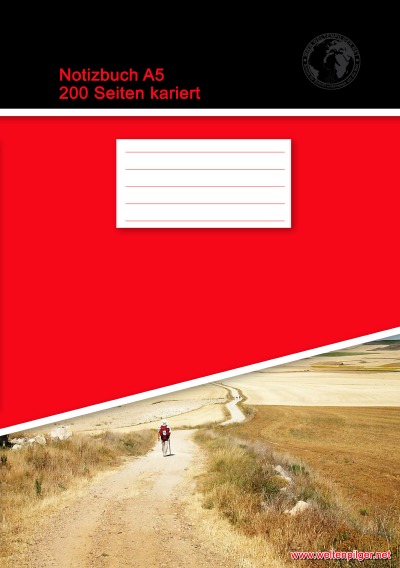 'Notizbuch A5 200 Seiten kariert (Softcover Rot)'-Cover
