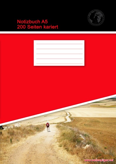 'Cover von Notizbuch A5 200 Seiten kariert (Softcover Rot)'-Cover