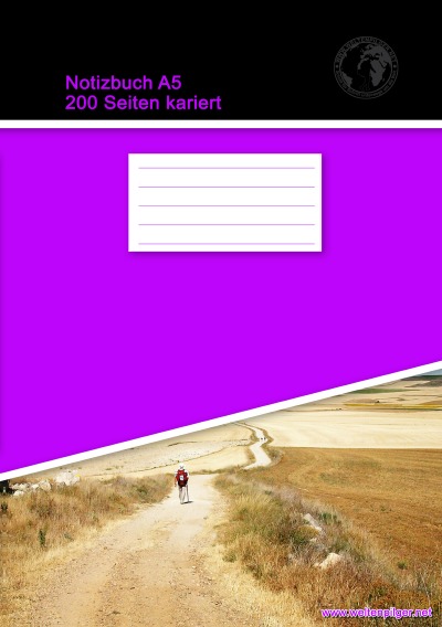 'Cover von Notizbuch A5 200 Seiten kariert (Softcover Lila)'-Cover