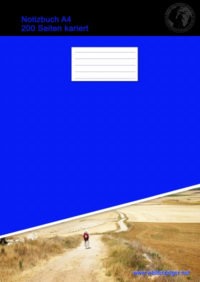 'Notizbuch A4 200 Seiten kariert (Hardcover Blau)'-Cover