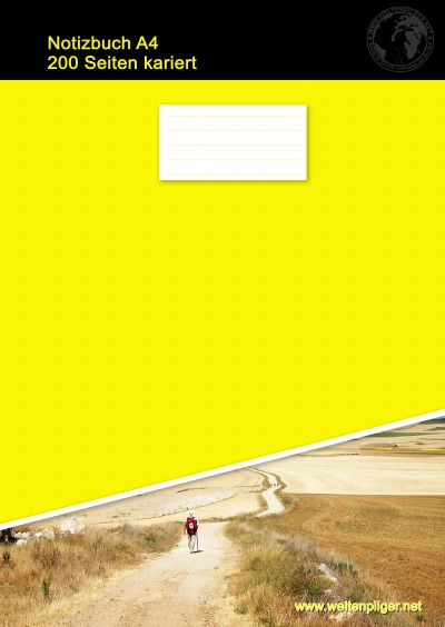 'Notizbuch A4 200 Seiten kariert (Hardcover Gelb)'-Cover