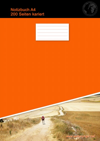 'Notizbuch A4 200 Seiten kariert (Hardcover Orange)'-Cover