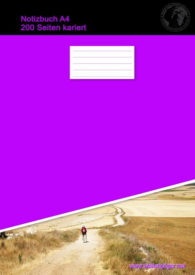 'Notizbuch A4 200 Seiten kariert (Hardcover Lila)'-Cover