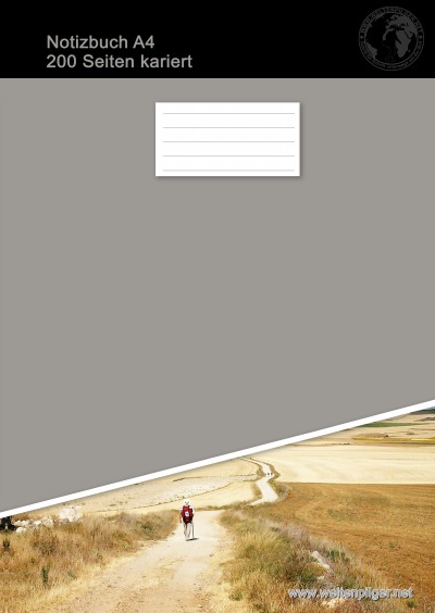 'Notizbuch A4 200 Seiten kariert (Hardcover Grau)'-Cover