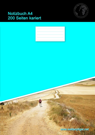 'Cover von Notizbuch A4 200 Seiten kariert (Softcover Türkis)'-Cover