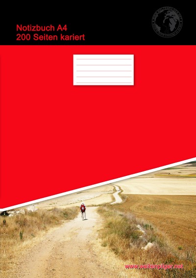 'Notizbuch A4 200 Seiten kariert (Softcover Rot)'-Cover