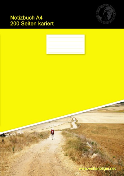 'Notizbuch A4 200 Seiten kariert (Softcover Gelb)'-Cover