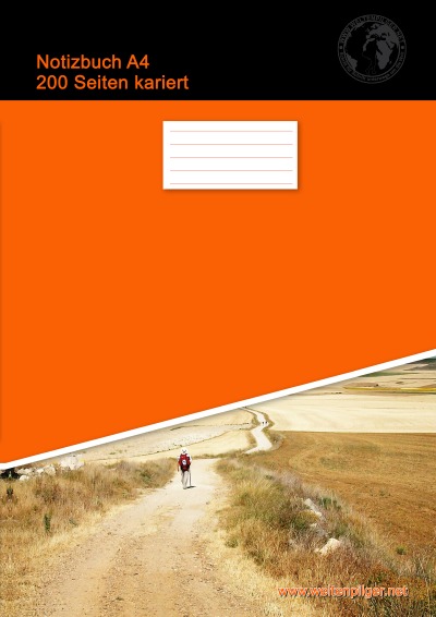 'Notizbuch A4 200 Seiten kariert (Softcover Orange)'-Cover