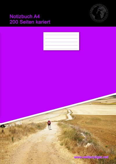 'Cover von Notizbuch A4 200 Seiten kariert (Softcover Lila)'-Cover