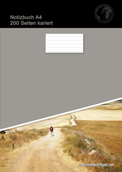 'Notizbuch A4 200 Seiten kariert (Softcover Grau)'-Cover