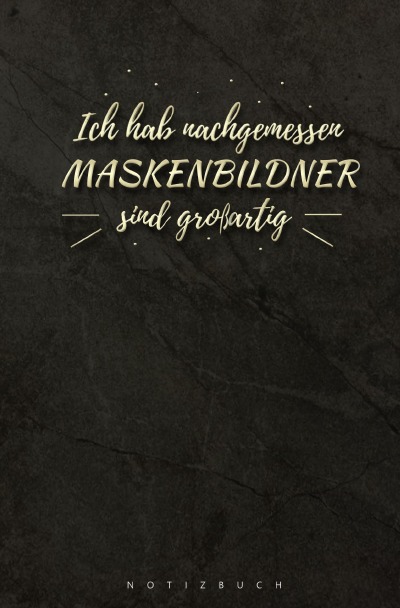 'Notizbuch für Maskenbildner'-Cover