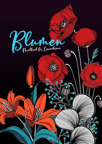 'Blumen Malbuch für Erwachsene'-Cover