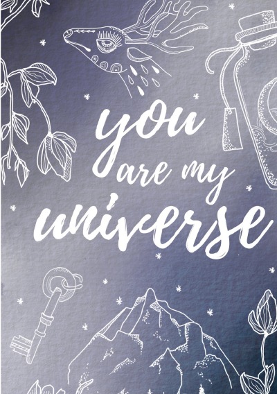 'Notizbuch, Bullet Journal, Journal, Planer, Tagebuch „You are my Universe“'-Cover
