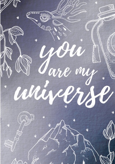 'Cover von Notizbuch, Bullet Journal, Journal, Planer, Tagebuch „You are my Universe“'-Cover