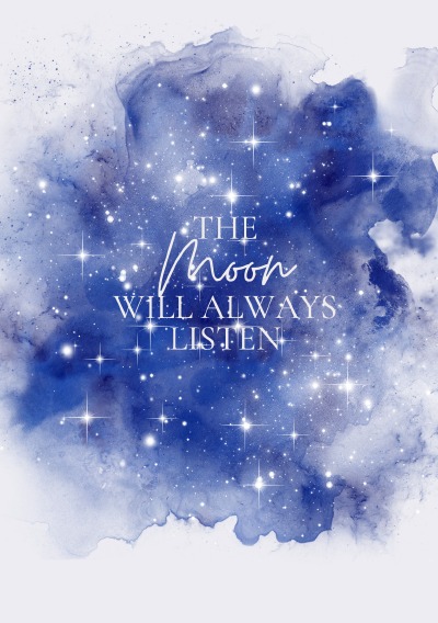 'Cover von Notizbuch, Bullet Journal, Journal, Planer, Tagebuch „The Moon will listen“'-Cover