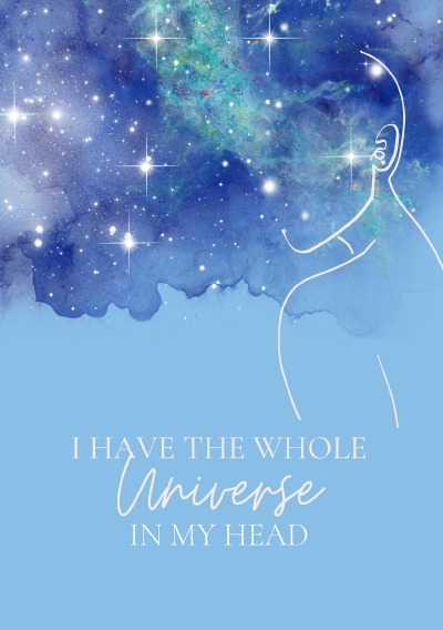 'Cover von Notizbuch, Bullet Journal, Journal, Planer, Tagebuch „Universe in my Head“'-Cover
