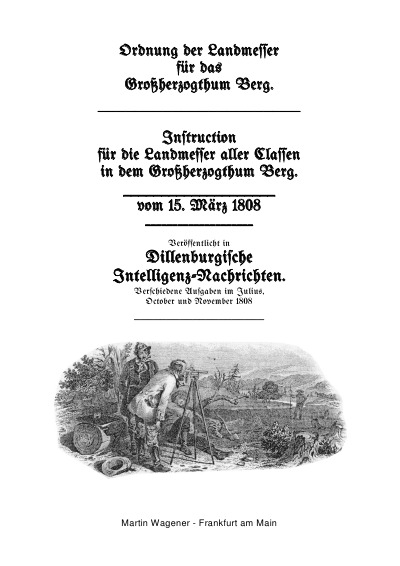 'Ordnung der Landmesser für das Großherzogthum Berg – 1808'-Cover