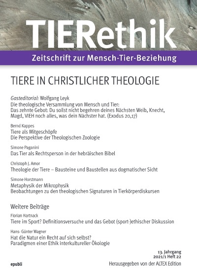 'TIERethik (13. Jahrgang 2021/1)'-Cover
