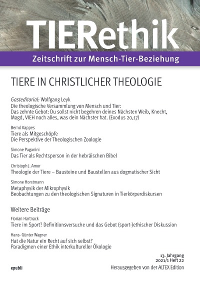 'Cover von TIERethik (13. Jahrgang 2021/1)'-Cover