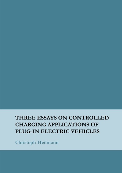 'Three Essays on Controlled Charging Applications of Plug-in Electric Vehicles'-Cover