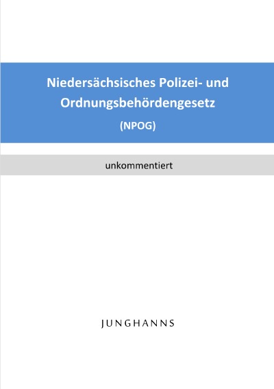 'Niedersächsisches Polizei- und Ordnungsbehördengesetz (NPOG)'-Cover