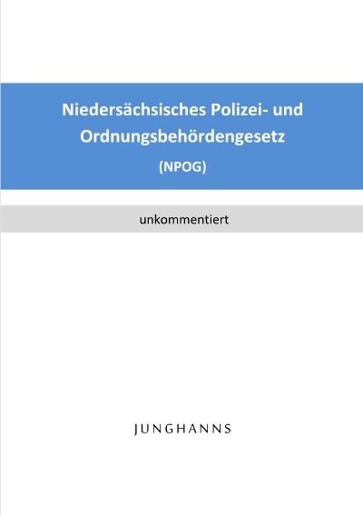 'Cover von Niedersächsisches Polizei- und Ordnungsbehördengesetz (NPOG)'-Cover