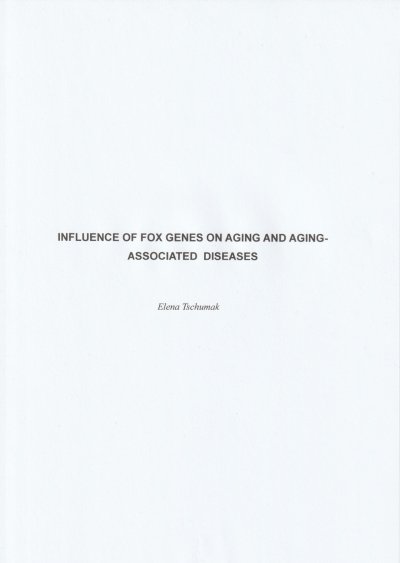 'Cover von Influence of FOX genes on aging and aging-associated diseases'-Cover