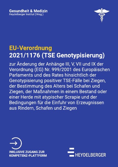 'Cover von EU-Verordnung 2021/1176 (TSE Genotypisierung)'-Cover