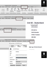 Add-Ons, Add-Ins und mehr, Civil 3D Deutschland (schwarz/weiß, zur Information) - C3D Add-Ins, DACH Extension, ISYBAU Translator, DBD-BIM, 1.Überarbeitung - Gert Domsch