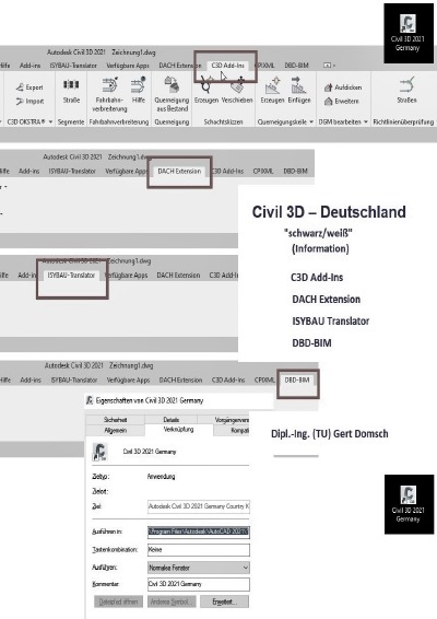 'Add-Ons, Add-Ins und mehr, Civil 3D Deutschland (schwarz/weiß, zur Information)'-Cover