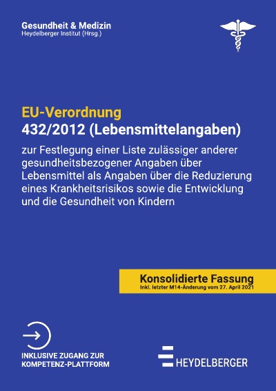 'Cover von EU-Verordnung 432/2012 (Lebensmittelangaben)'-Cover