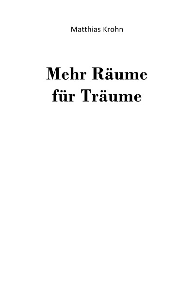 'Mehr Räume  für Träume'-Cover