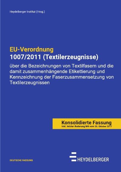 'Cover von EU-Verordnung 1007/2011 (Textilerzeugnisse)'-Cover