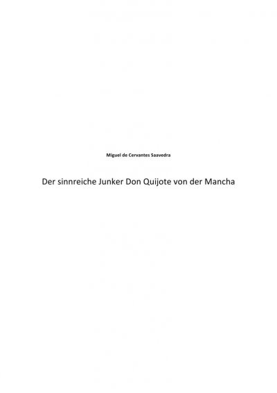 'Der sinnreiche Junker Don Quijote von der Mancha'-Cover