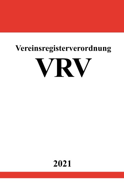 'Vereinsregisterverordnung (VRV)'-Cover