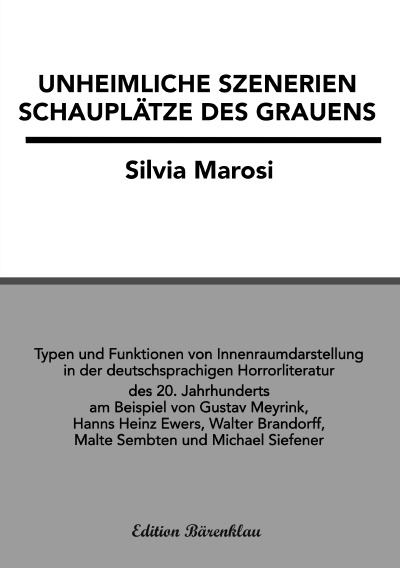 'Cover von Unheimliche Szenerien. Schauplätze des Grauens (Materialien zur Phantastischen Literatur)'-Cover