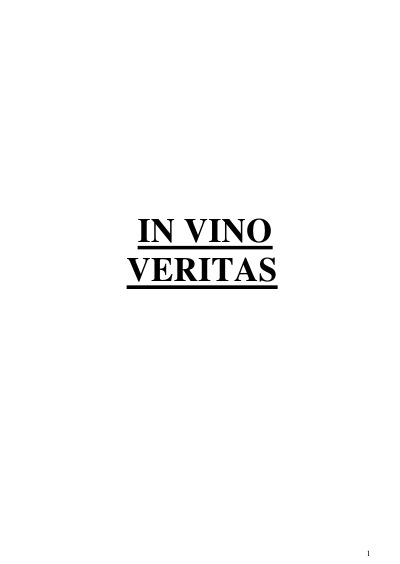'IN VINO VERITAS'-Cover